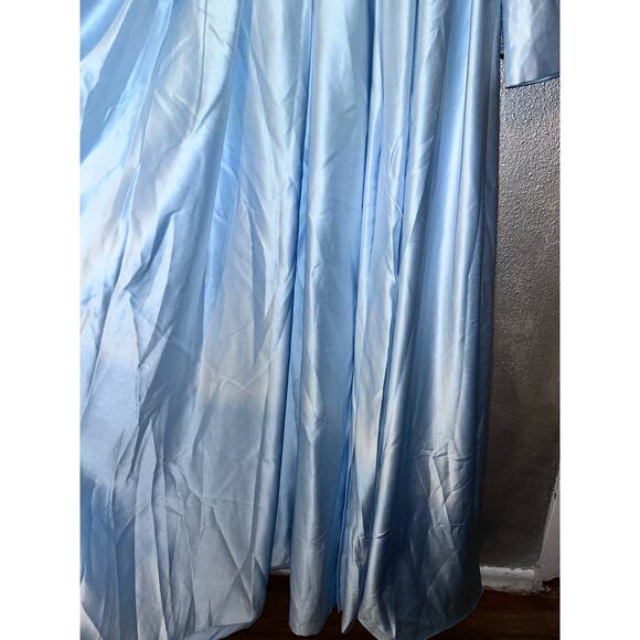 TS Couture Lin Ting Evening Gown Sky Blue Sequin Lace Satin A-Line With Tags - Picture 9 of 10